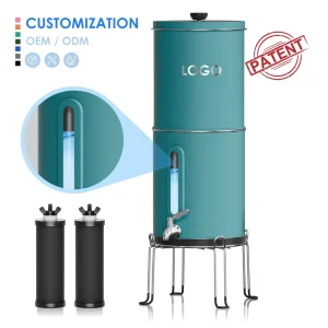 Countertop 304 Stainless Steel Gravity-Fed Water Filter System for Home Outdoor Car and RV Use
