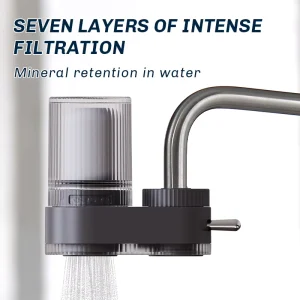 Countertop Faucet Mounted Water Filter Ceramic Activated Carbon Ultrafiltration High Efficiency Eco Friendly 120 L H Flow Rate
