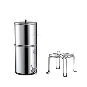 Countertop Gravity Fed Water Filtration System Home and Outdoor Use 2.25 Gallon Stainless Steel Water Filter