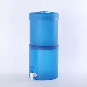 Countertop Gravity Filter 20L Capacity Blue Plastic Gravity Fed Water Filter System for Camping Travel