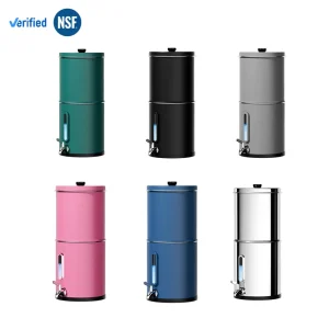 Countertop Gravity Water Filter System with Carbon and UF Filters NSF Certified for Household Outdoor and RV Use