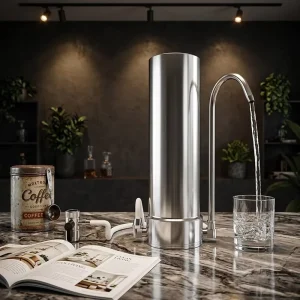 Countertop Small Home Pure Water Purification Filter Stainless Steel Tap Water Purifier with Metal Adapter