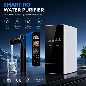 Countertop or Under-Sink 5-Stage RO Water Filter System with Faucet for Household Use