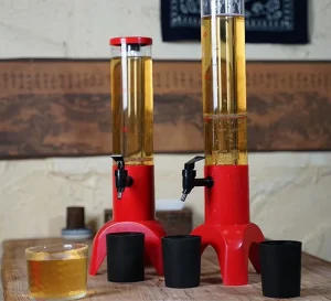 Custom 1.5L 3L Plastic Beverage Dispenser Draft Beer Keg with Ice Tube and Beer Tower