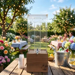 Custom 2.5 Gallon Food Grade Drink Dispenser with Acrylic Stainless Steel Filter Ice Cooled Countertop Model