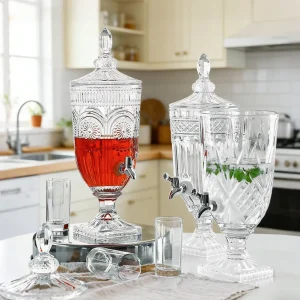 Custom 2L 2.5L 4.5L Glass Beverage Dispenser Jar