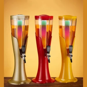 Custom 3L LED Luminous Beer Tower Portable Ice Draft Beer Dispenser with Tap for Large Cocktail Parties Wedding Bar Equipment