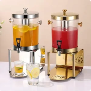 Custom Commercial Gold Stainless Steel Base 8L 16L Ice Cooled Countertop Cold Beverage Dispenser Drink Tower Juice Beer Cooler