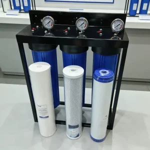 Custom Model Black Galvanized Bracket 20″ 3-Stage BB Filter System with PP CTO GAC Filter Cartridge for Whole House Water