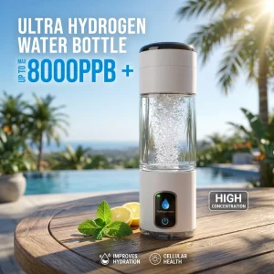 Custom New Mold ODM Hydrogen Ionizer Innovative Tech Multi functional SPE Tech Portable Hydrogen Water Generator Bottle 8000ppb
