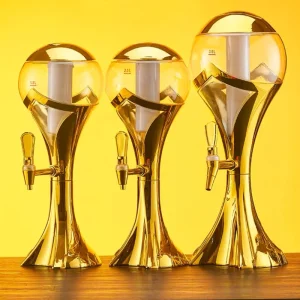 Customizable 3-Litre Ball-Shaped Beer Tower for Bars and Restaurants with Ice Tap