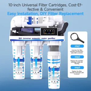 Customizable RO Reverse Osmosis Water Filter System for Kitchens 400 Gallons Per Day