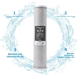 Customized 10inch 20inch Big Fat CTO Sintered Activated Carbon Filter Cartridge Whole House Municipal Tap Water Purifier