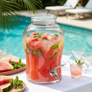 Customized Clear Glass Beverage Dispenser