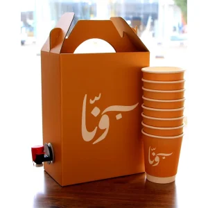 Customized Printing Disposable Drink Carrier with Handle Box Wine Dispenser Aseptic Bag Box for Coffee Shops