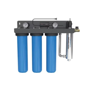 Customized Whole House Drinking 4.5*10” Big Blue UV Water Filter System Under Sink with Black Hanging Board