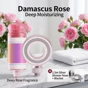 Damask Rose Aromatherapy Shower Head Filter Dechlorination Skin Care Water Purifier ABS Bathroom