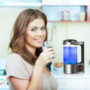 Desktop 2L 1500 PPB Electrolysis Ionizer Pure H2 Alkaline Hydrogen Water Machine Heat-Resistant Kettle for Office and Home