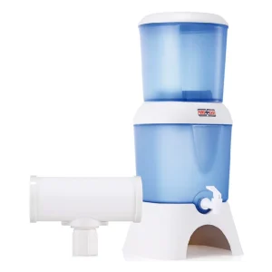 Desktop Gravity Water Purifier 14L Non-Electric Ceramic Activated Carbon Filter for Home Water Treatment