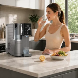 Desktop Hydrogen Water Dispenser with Hot and Cold RO UV Purifier and Alkaline Water Filter for Home and Office