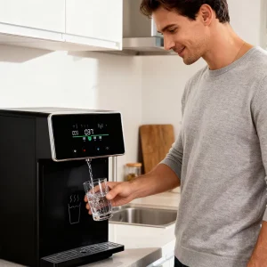 Desktop Touch-Screen RO Water Purifier and Dispenser with Direct Pipeline Connection