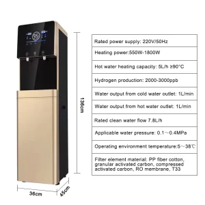 Direct Supply Dual-Outlet Hydrogen-Rich Water Dispenser Commercial Household Freestanding Hot and Cold Electric