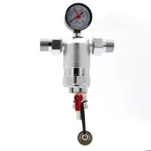 Direct Through Chrome Plated Brass Magnetic Water Prefilter with Nickel Plated Drain Valve Manual Powered for Household Use