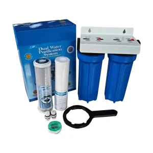 Double Bottle 10 Inch Blue Pre-Water Filter Household Plastic Water Purifier Housing 2 Stage Water Filter System