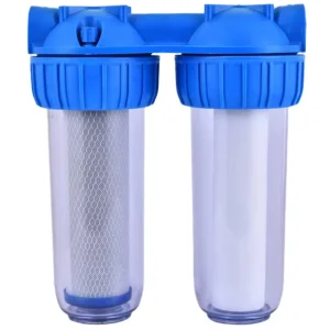 Double-Bottle 10 Inch Transparent Household Plastic Water Purifier Housing