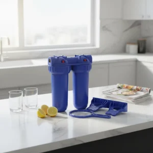Dual Blue Bottle 10 Inch 1/2 Inch Prefilter Water Purifier Bottle