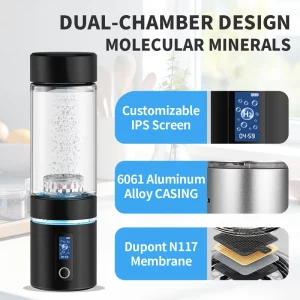 Dual-Chamber Hydrogen Water Cup BPA-Free Portable Generator Bottle