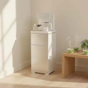 Dual Frequency Automatic Constant Temperature Freestanding Water Dispenser Boiling Double Glass Kettle Vertical Tea Bar Machine