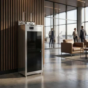 Dual-Tap Stainless Steel Chilled Drinking Water Fountain with Electric Cooling System