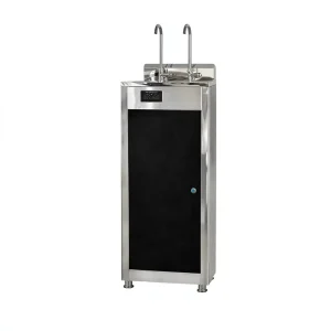 Dual-Tap Stainless Steel Chilled Drinking Water Fountain with Electric Cooling System for Office, Gym, Hotel, and Commercial Use