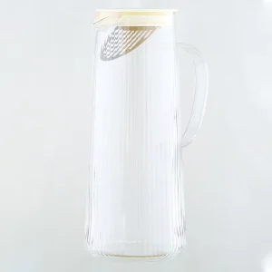 Easy Clean Glass Pitcher 1200ml Heat Resistance Borosilicate Glass Jug with Lid for Hot Cold Water Milk