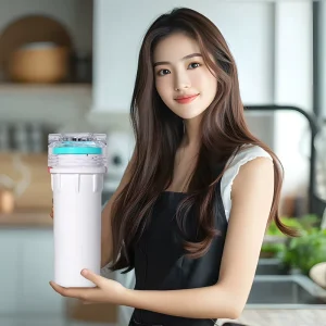 Easy Housing Water Pre Filter With Shower Cartridge Refillable Canister Jar Alkaline Mineral Carbon Block Home Filtered Water