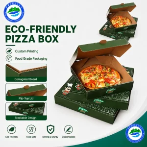 Eco-Friendly Recycled Materials Matt Lamination Sponge Lining Corrugated Pizza Box Magnetic Closure