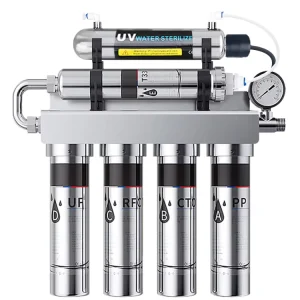 Eiree 90 Liters Manual UV Water Filter Purifier System 304 Stainless Steel Domestic Equipment for Household Drinking