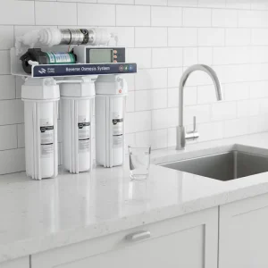 Electric Alkalising Reverse Osmosis Water Filter System Self Cleaning 5 Stage RO Membrane Wall Mounted 97% Rejection Rate 100