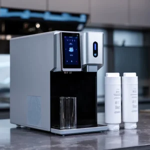 Electric Commercial Countertop RO Water Dispenser Hot Cold Ice Maker 2200W ABS+Aluminum Alloy Housing Hotel Household