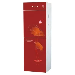 Electric Freestanding Glass Door Water Dispenser Compressor Cooling Hot and Cold Refrigerator with Plastic Housing