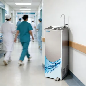 Electric Freestanding Indoor RO Water Cooler Dispenser with Stainless Steel Faucet for Hospital and Building Projects