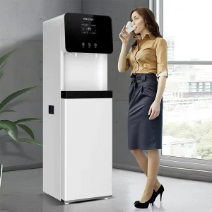 Electric Hot and Cold Plastic Water Dispenser for Direct Drinking, Freestanding