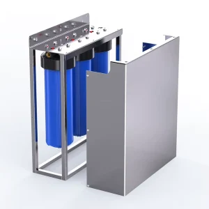 Electric Outdoor Whole-House Water Filter 4.5×20 Big Blue Housing 304 Stainless Steel Reinforced Brass Inlet/Outlet