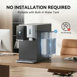 Electric Tabletop RO Water Filter Dispenser Ice Maker Hot Cold HD Touch Screen 3L Raw Water Tank for Household Hotel Use