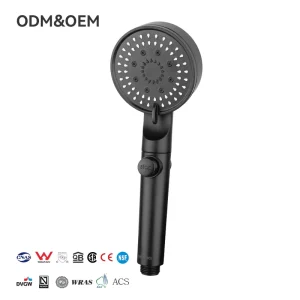 Electroplated ABS Handheld 5 Function High Pressure Water Saving Shower Head Boosting Spray Head Shower Hose Bathroom Bath
