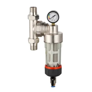 Electroplating Water Pre Filter Cleanable Purifier Pipe 360 Universal Installation Copper Port Water Pre Filter