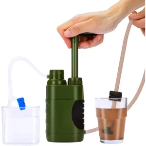 Emergency Outdoor Water Filter Pump Portable 4 Stage Purifier Removes 99.9999% Bacteria 3000L for Camping Hiking River Stream