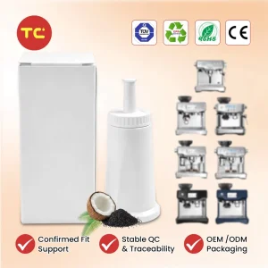 Espresso Machine Water Filter Cartridge BES008 Compatible with BES880 BES878 BES990 BES980 BES920 Bambinos (ClaroSwiss Type)