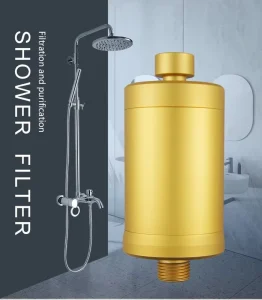 Europe NSF Certified Aluminum Shower Filter 15 Stages Chlorine Removal Health Hair Water Purifier Household Laser Logo